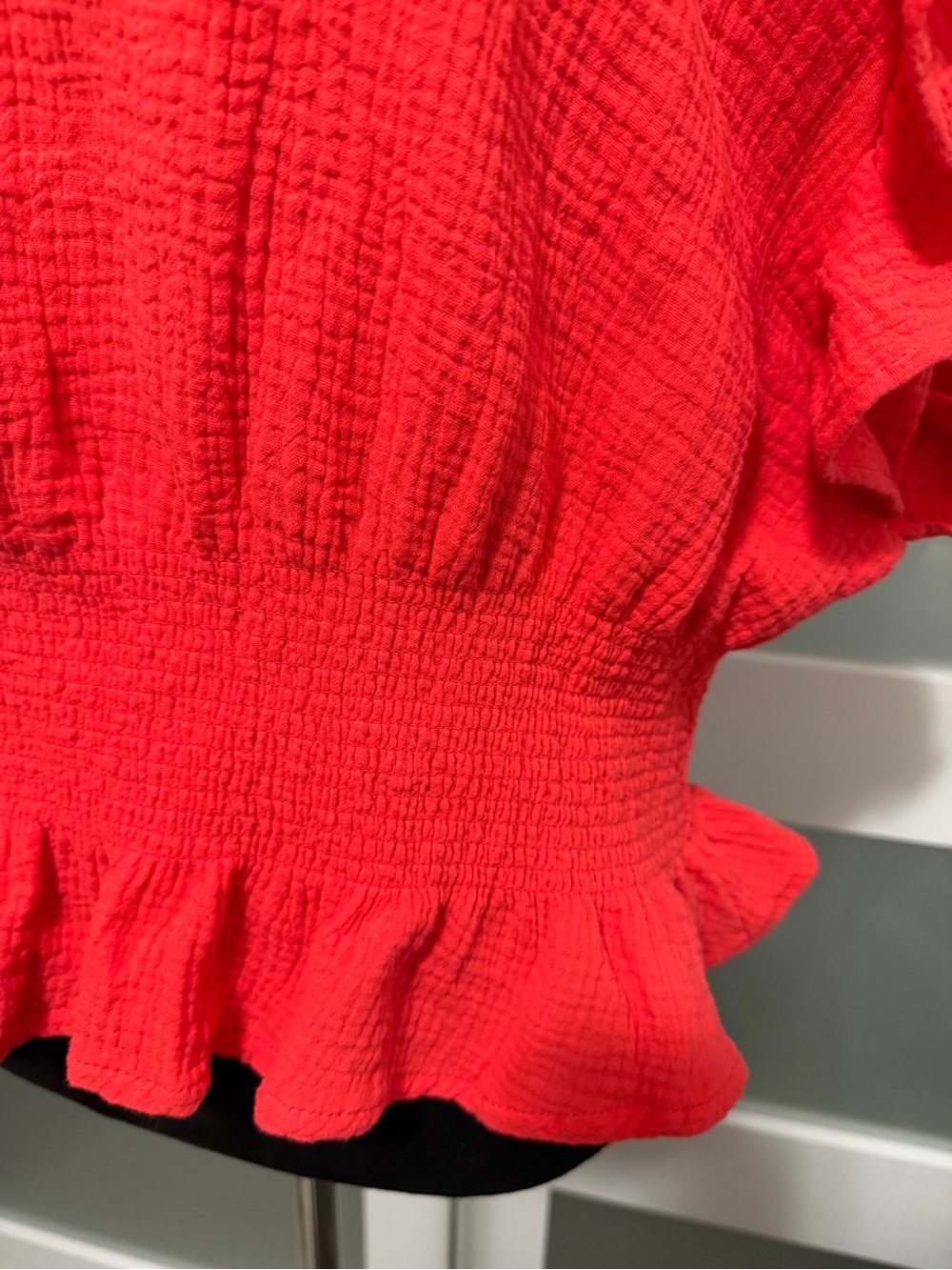 Cupcakes & Cashmere Ruffle Sleeve Top Red - Picture 7 of 9